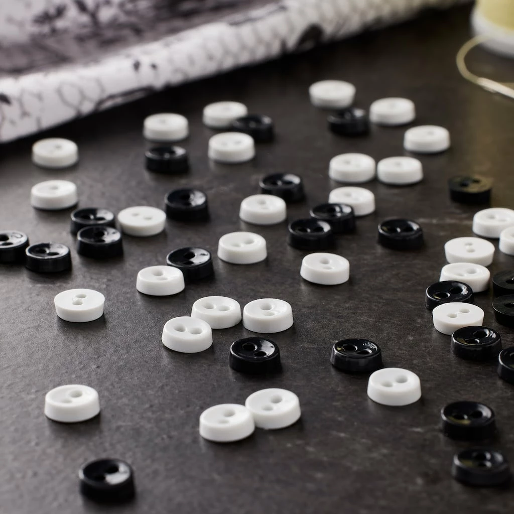 Hot Sale π Favorite Findings™ Mini Buttons, Black & White by Loops & Threads® π― - Image 2