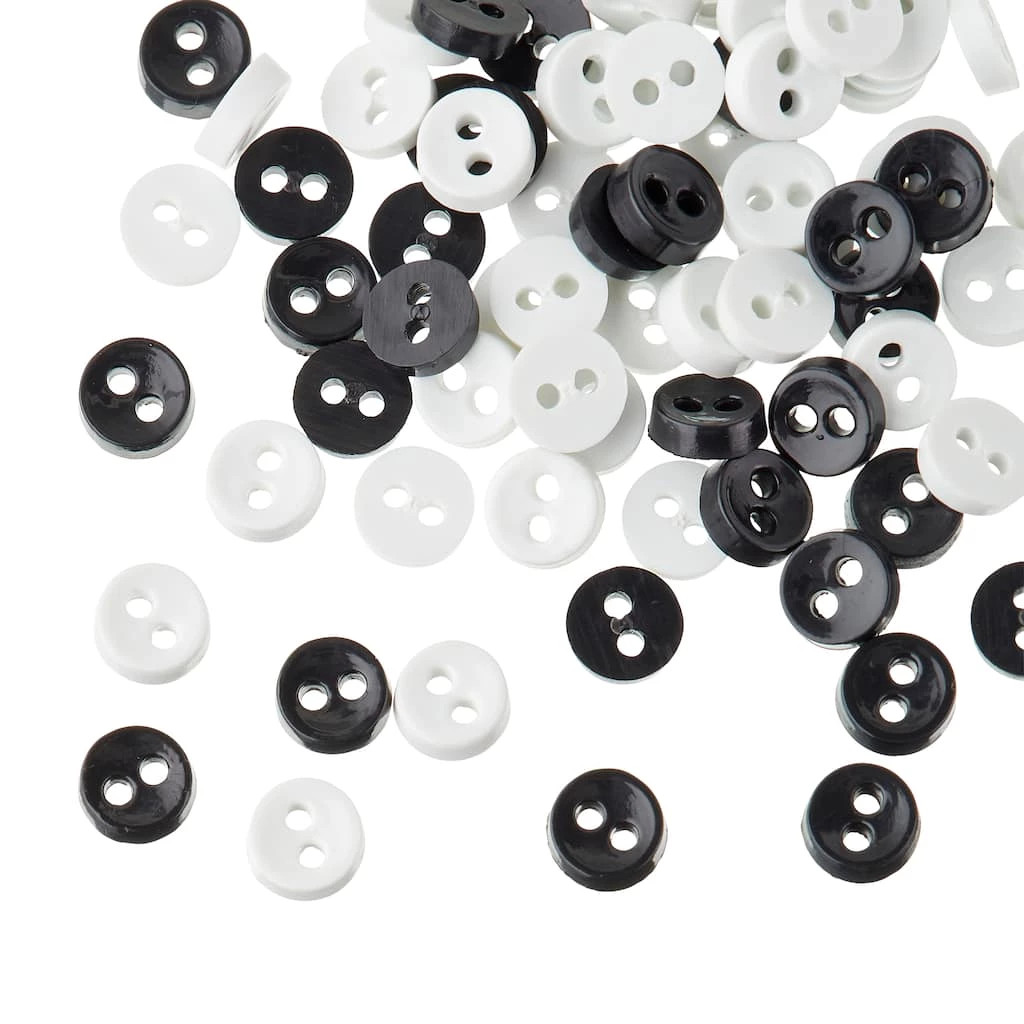 Hot Sale π Favorite Findings™ Mini Buttons, Black & White by Loops & Threads® π―