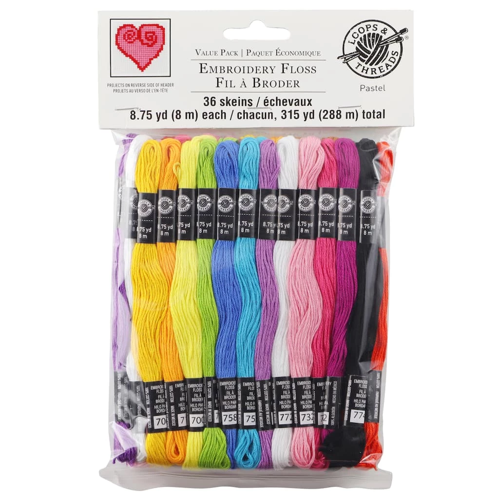 Hot Sale π₯ 12 Packs: 36 ct. (432 total) Pastel Embroidery Floss by Loops & Threads™ π€© - Image 2