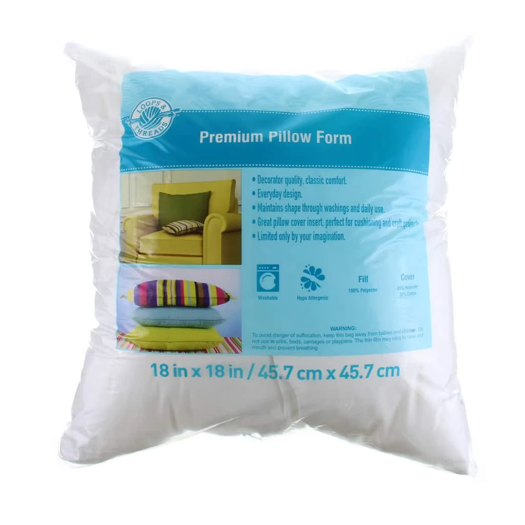 Best Sale π 6 Pack: Premium Pillow Form by Loops & Threads™, 18" x 18" π
