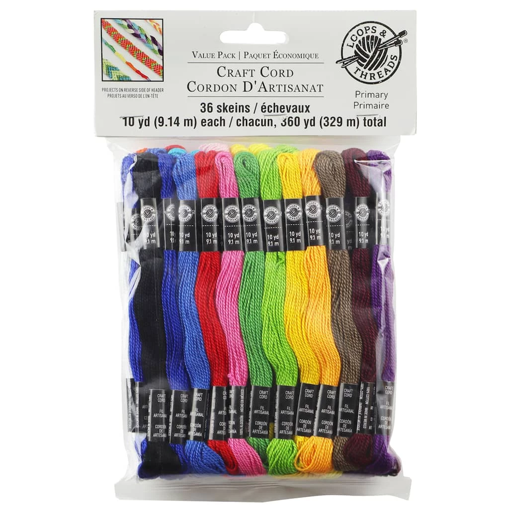 Wholesale β 12 Packs: 36 ct. (432 total) Primary Craft Cord by Loops & Threads™ π― - Image 2