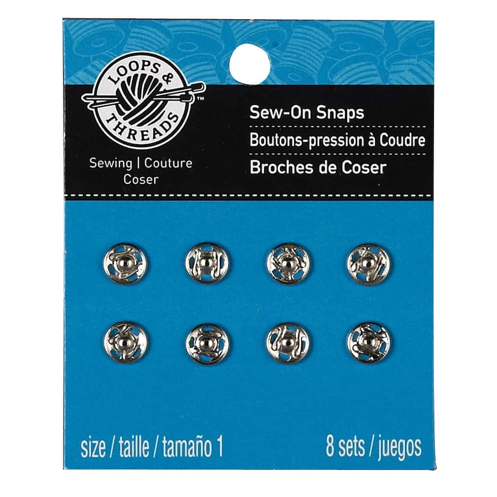 Best Sale βοΈ 12 Packs: 8 ct. (96 total) Silver Sew-On Snaps by Loops & Threads™ π - Image 3