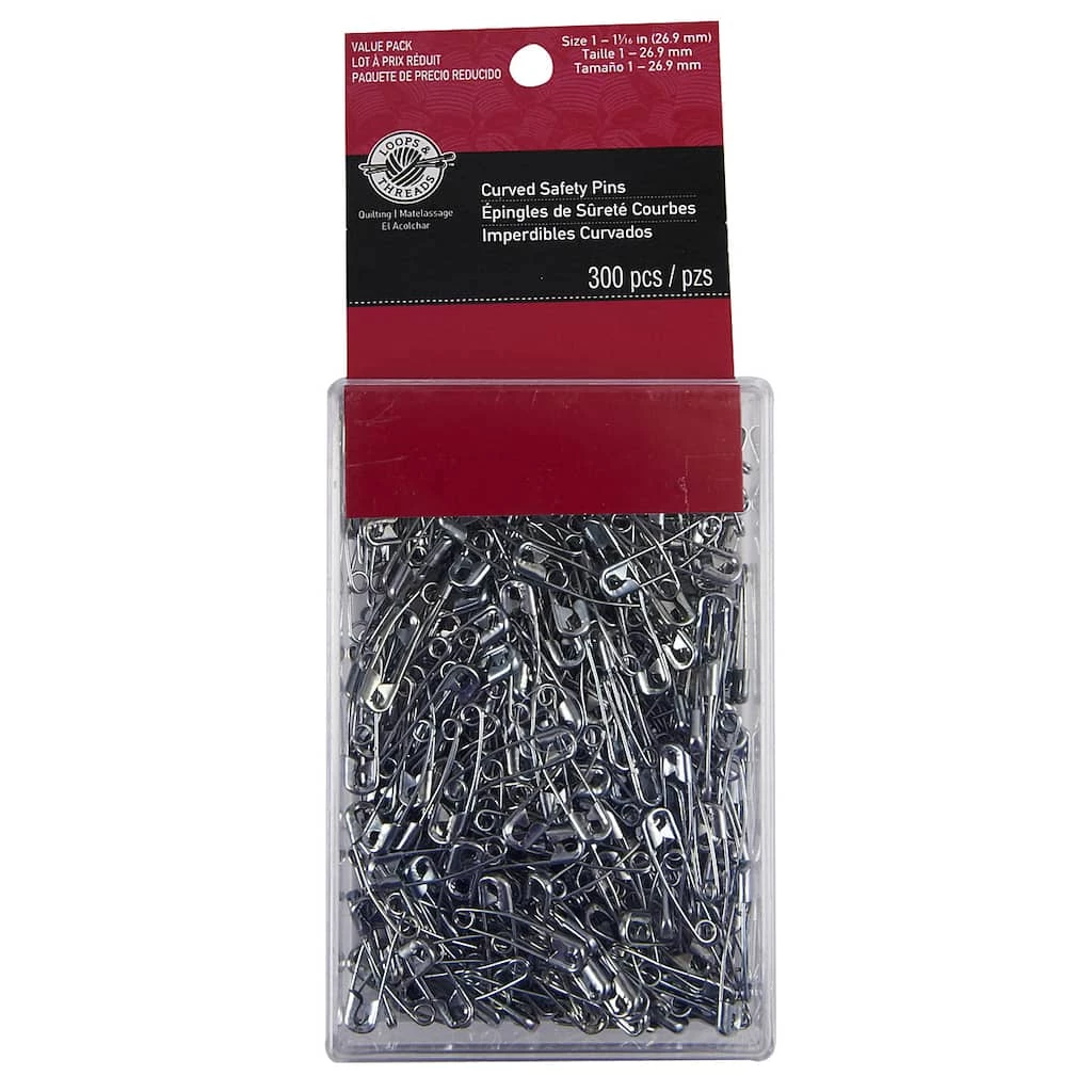 Hot Sale π Loops & Threads™ Curved Safety Pins, 1 1/16" π
