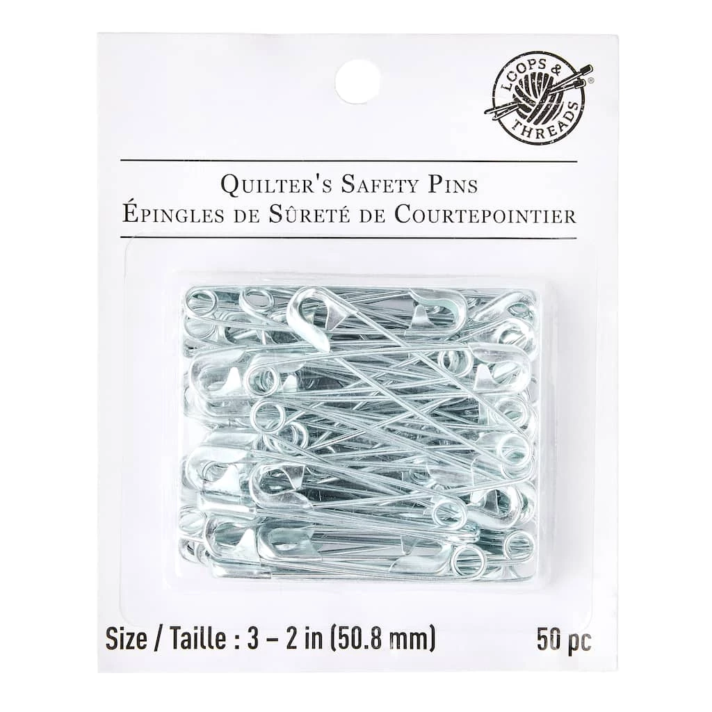 Outlet βοΈ Loops & Threads™ Quilter's Safety Pins, Silver, 2" π―