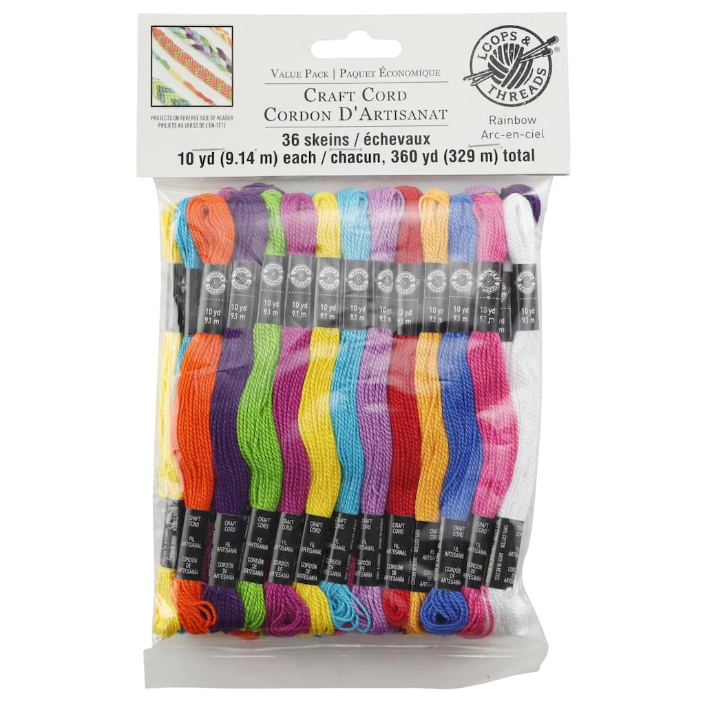 Cheap β¨ 12 Packs: 36 ct. (432 total) Rainbow Craft Cord by Loops & Threads™ π - Image 2