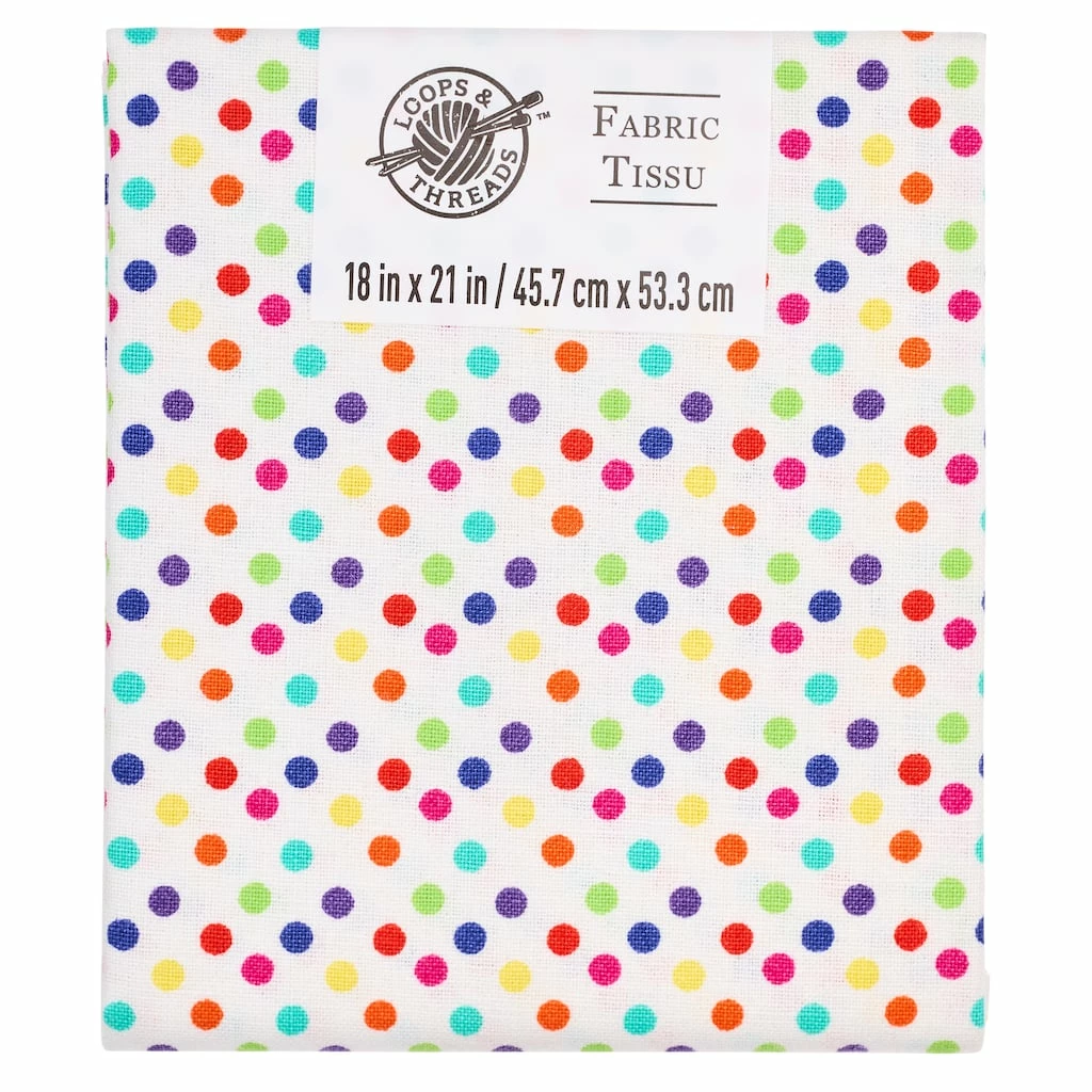 Discount π Multicolor Polka Dots Cotton Fabric by Loops & Threads® π€©
