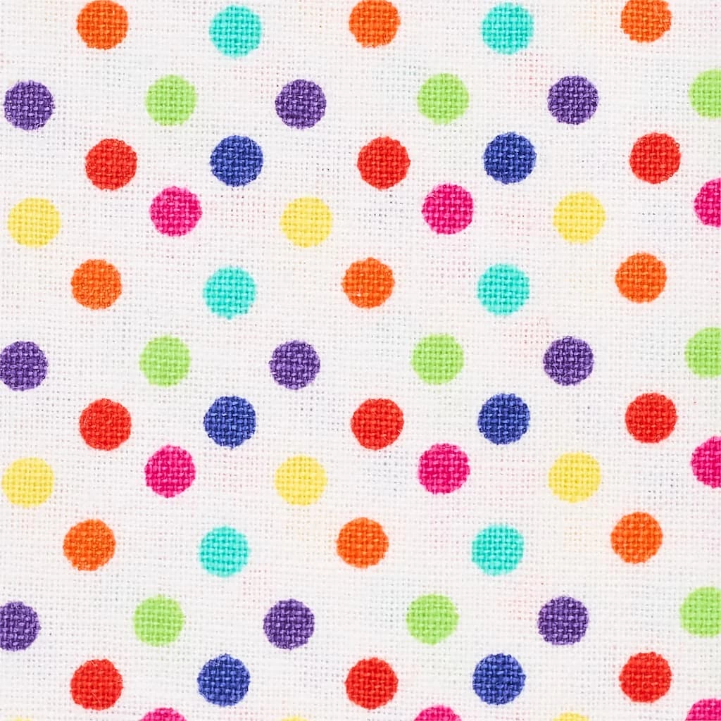 Discount π Multicolor Polka Dots Cotton Fabric by Loops & Threads® π€© - Image 3