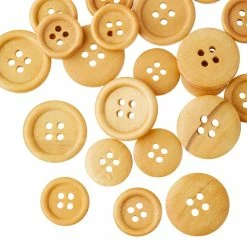 New 🎁 Favorite Findings Natural Wood Buttons By Loops & Threads® 🎁