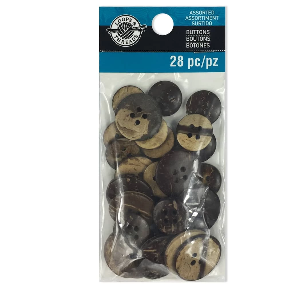 Best Sale β 12 Packs: 28 ct. (336 total) Coconut Buttons by Loops & Threads® π - Image 3