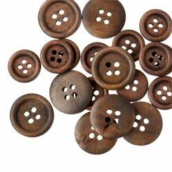 Promo 🛒 Favorite Findings Dark Wood Buttons By Loops & Threads® 😀
