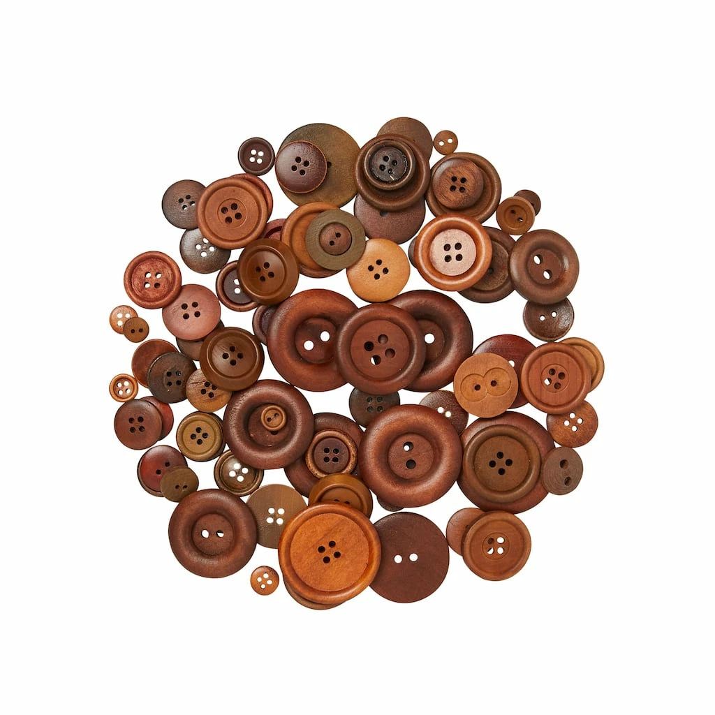 Best deal π Brown Wooden Buttons By Loops & Threads® β¨ - Image 3