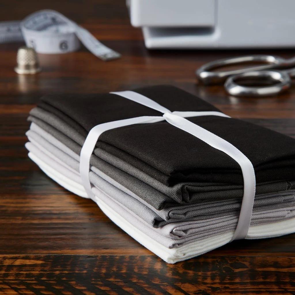 Buy 🤩 Black, Gray & White Solid Fabric Bundle by Loops & Threads® ✨ - Image 2