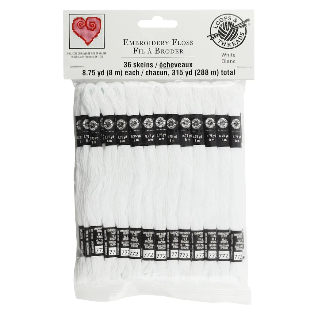New π White Embroidery Floss Pack by Loops & Threads®, 36ct. β