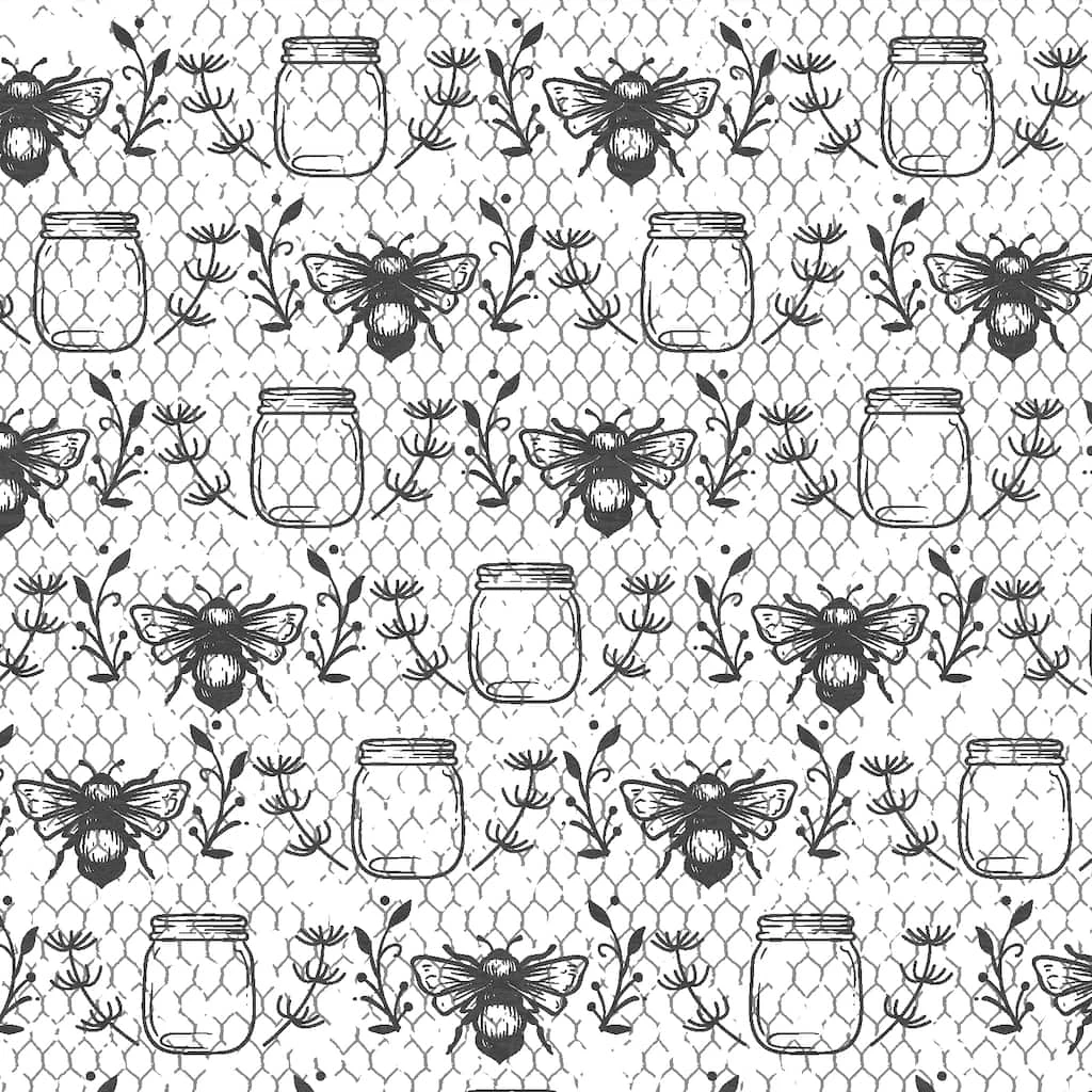 Discount π Black & White Bees Cotton Fabric Bundle by Loops & Threads™ π - Image 4