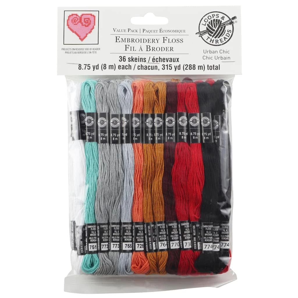 Budget βοΈ 12 Packs: 36 ct. (432 total) Urban Chic Embroidery Floss by Loops & Threads® π€© - Image 2
