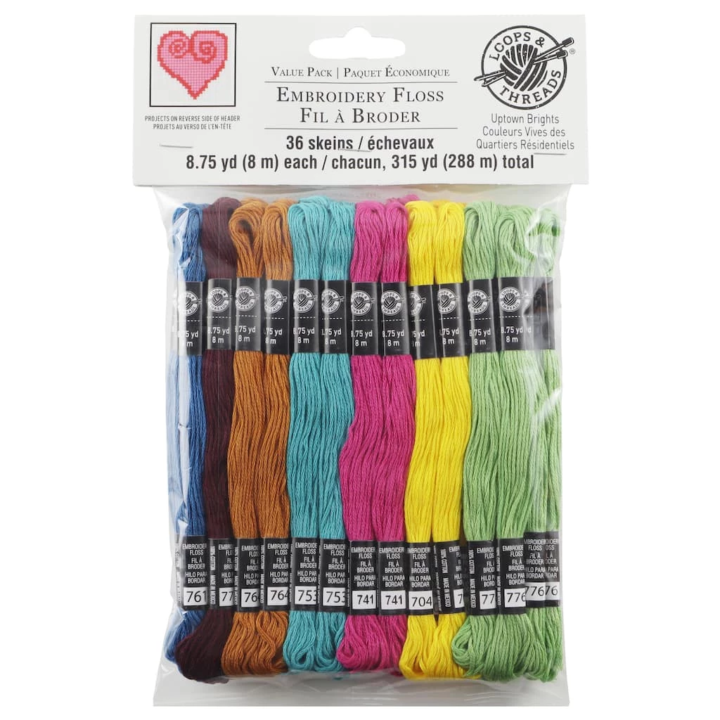 Buy π Uptown Brights Embroidery Floss by Loops & Threads®, 36ct. β - Image 2