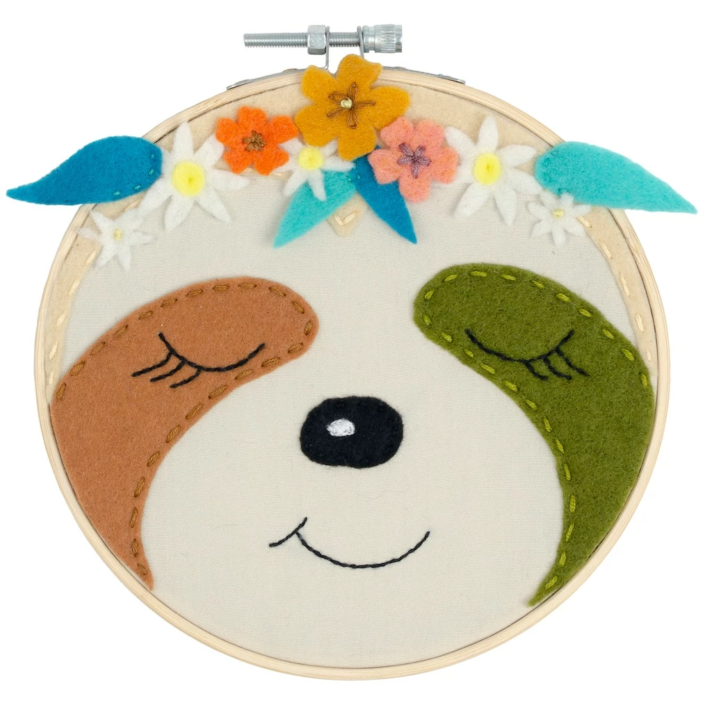 New π Sloth Felt Hoop Kit by Loops & Threads™ π
