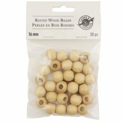 Buy π 12 Packs: 28 ct. (336 total) Natural Wood Round Beads, 16mm by Loops & Threads® π―