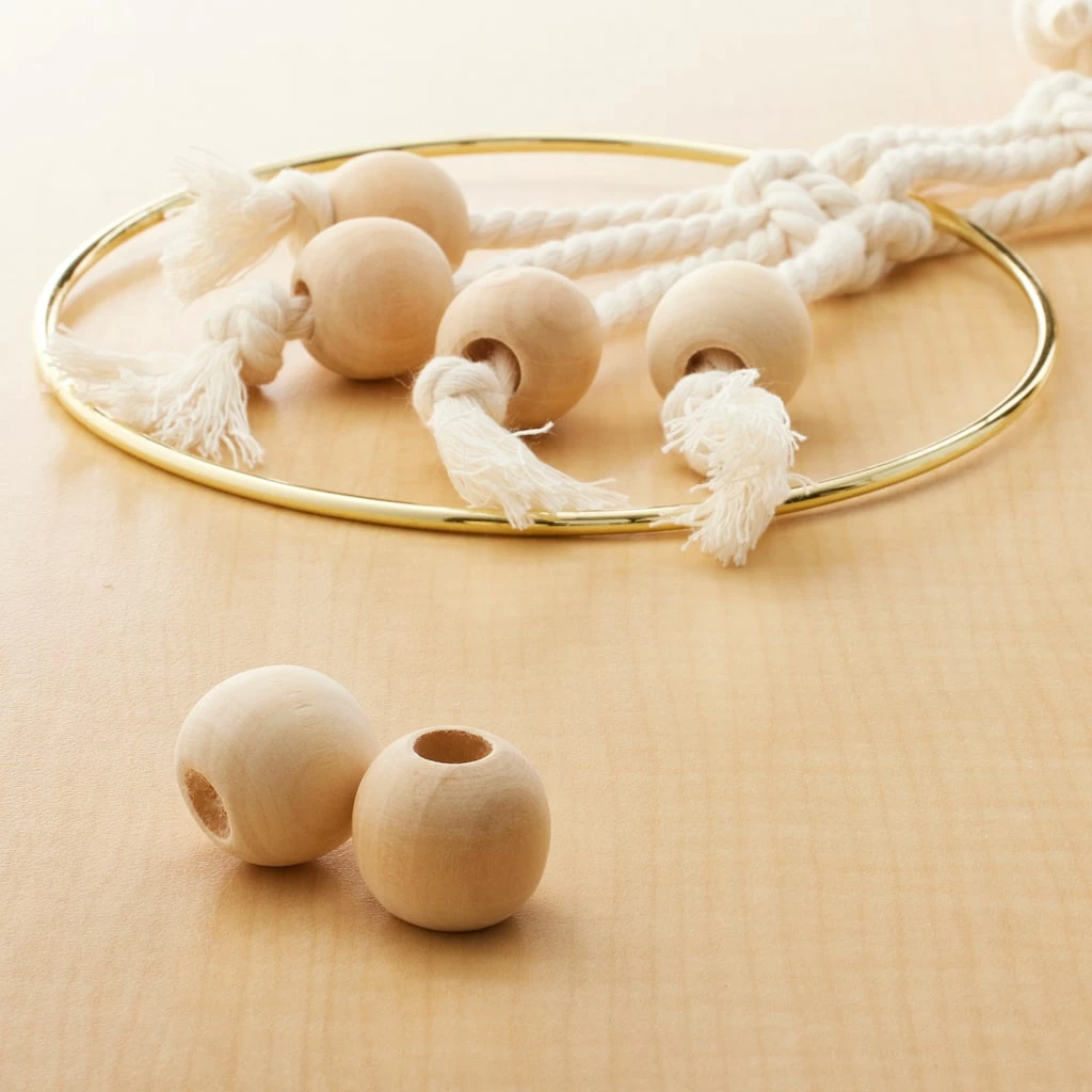 Brand new β¨ 12 Packs: 12 ct. (144 total) Natural Wood Round Beads, 25mm by Loops & Threads® π - Image 2