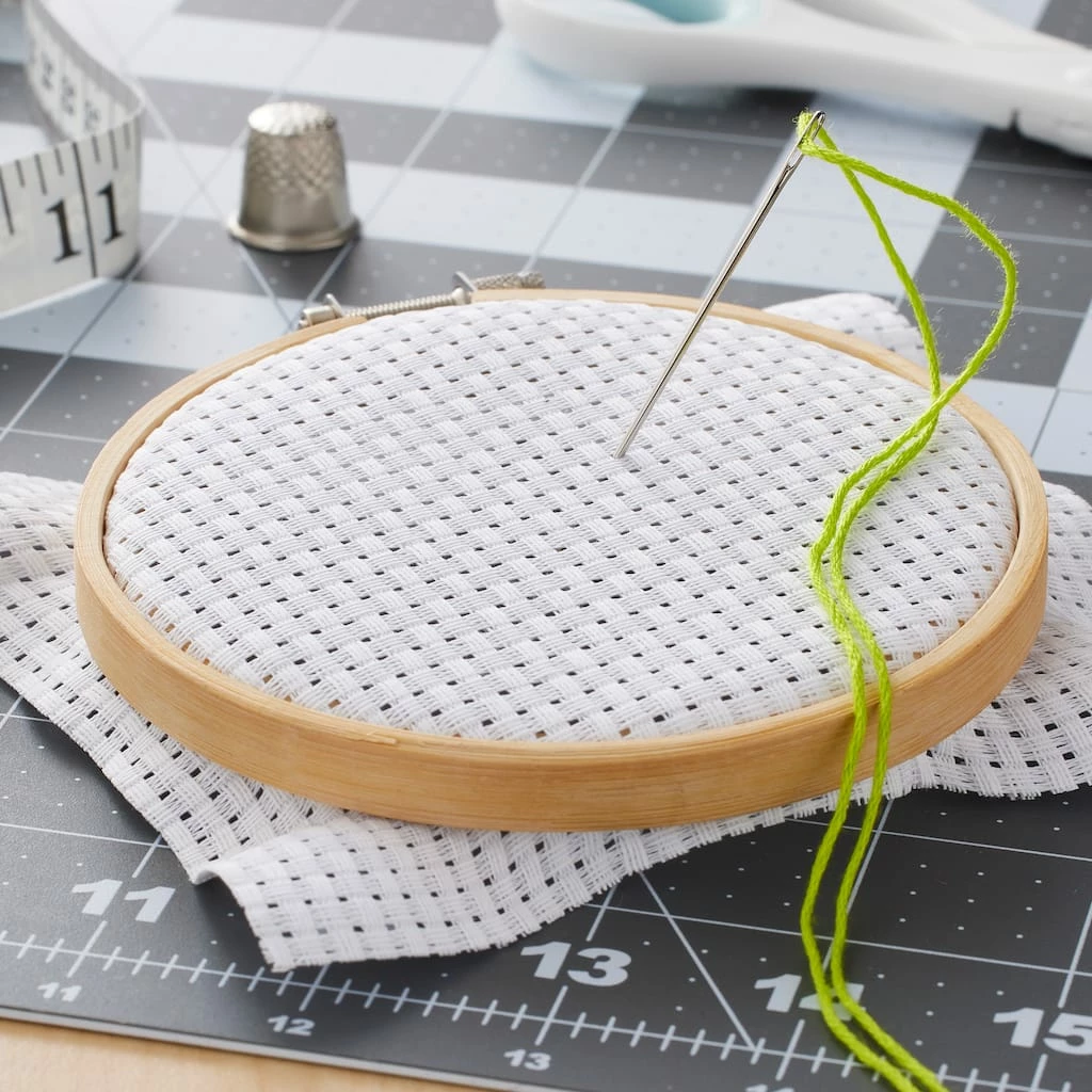 Buy β 12 Pack: White Herta Cross Stitch Fabric by Loops & Threads®, 15" x 18" β - Image 2