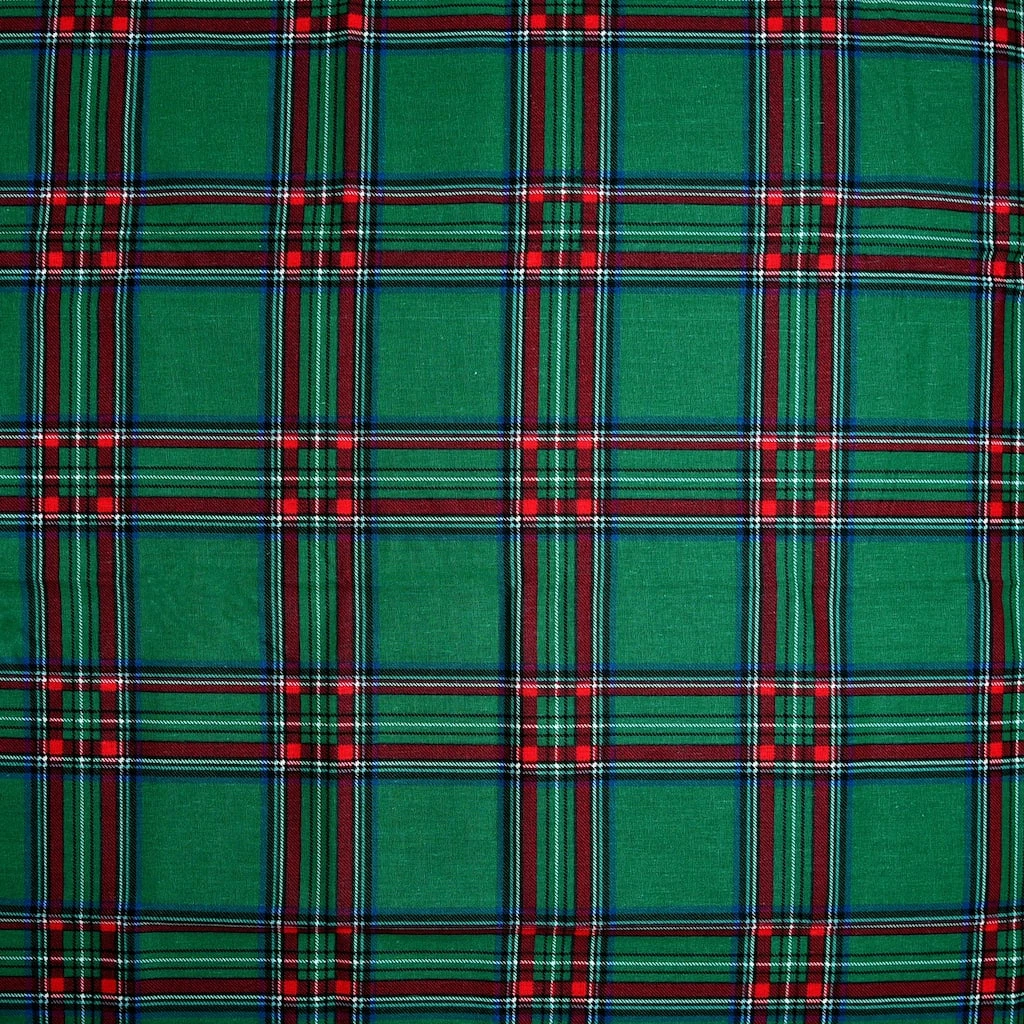 Deals βοΈ Green Plaid Cotton Fabric by Loops & Threads® π - Image 2