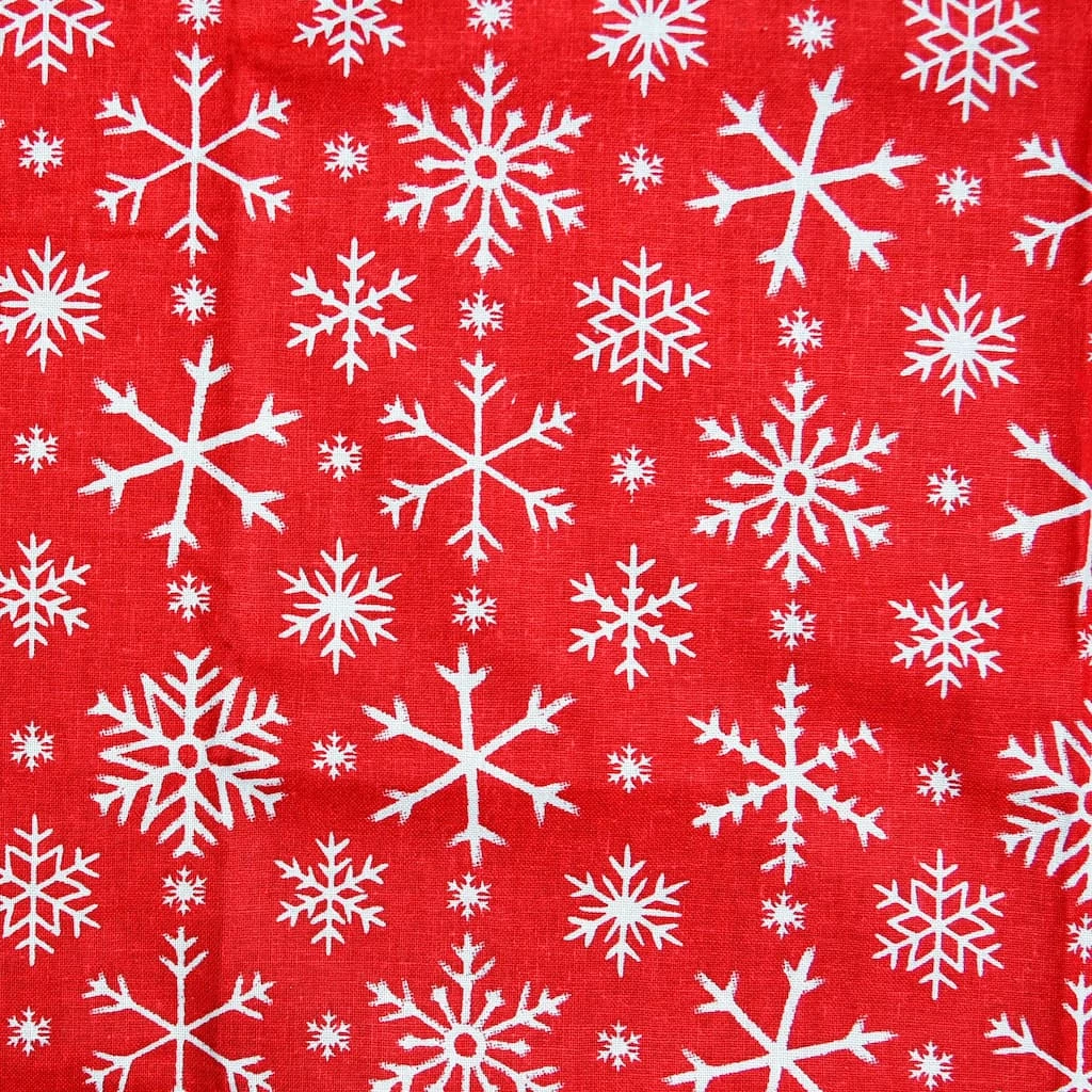 Deals β Red Snowflake Cotton Fabric by Loops & Threads® π