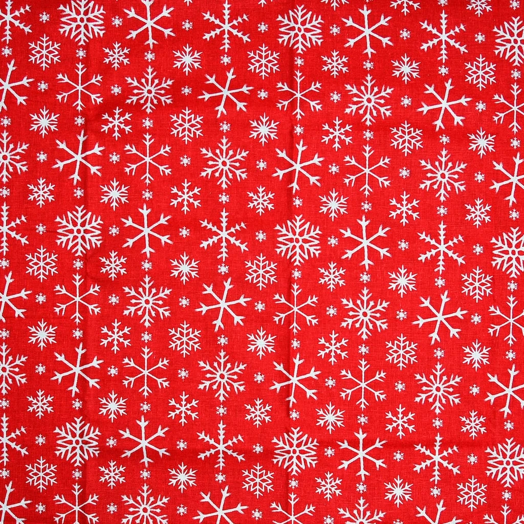 Deals β Red Snowflake Cotton Fabric by Loops & Threads® π - Image 2