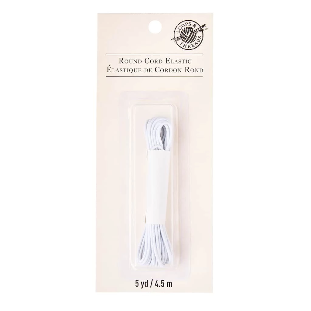 Coupon π 12 Pack: White Round Cord Elastic by Loops & Threads™ π