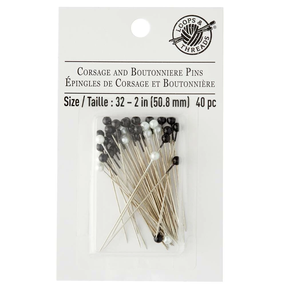 Best Sale π― 12 Packs: 40 ct. (480 total) 2" Black & White Corsage & Boutonniere Pins by Loops & Threads™ π - Image 3