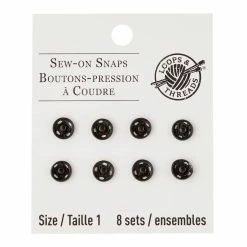 Discount ⌛ 12 Packs: 8 ct. (96 total) Black Sew-On Snaps by Loops & Threads™ 🎁