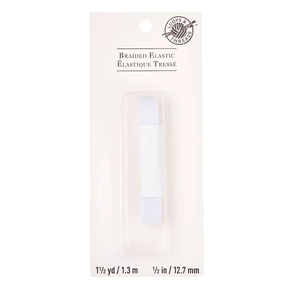 Flash Sale π 12 Pack: 1/2" White Braided Elastic by Loops & Threads™ π€©
