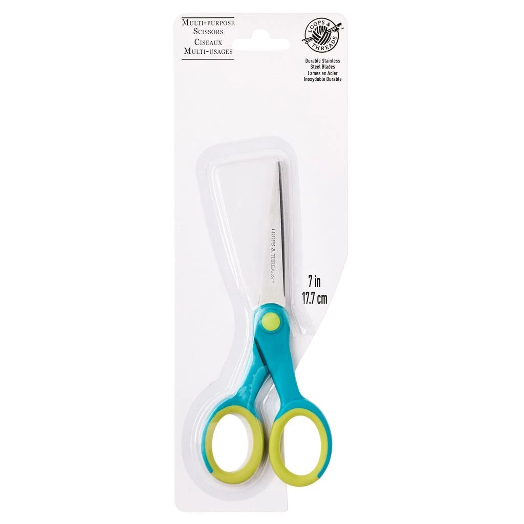 Discount π€© 12 Pack: 7" Multi-Purpose Scissors by Loops & Threads™ π - Image 3