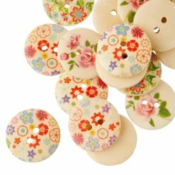 Coupon π 12 Packs: 18 ct. (216 total) Flower Print Buttons by Loops & Threads® π