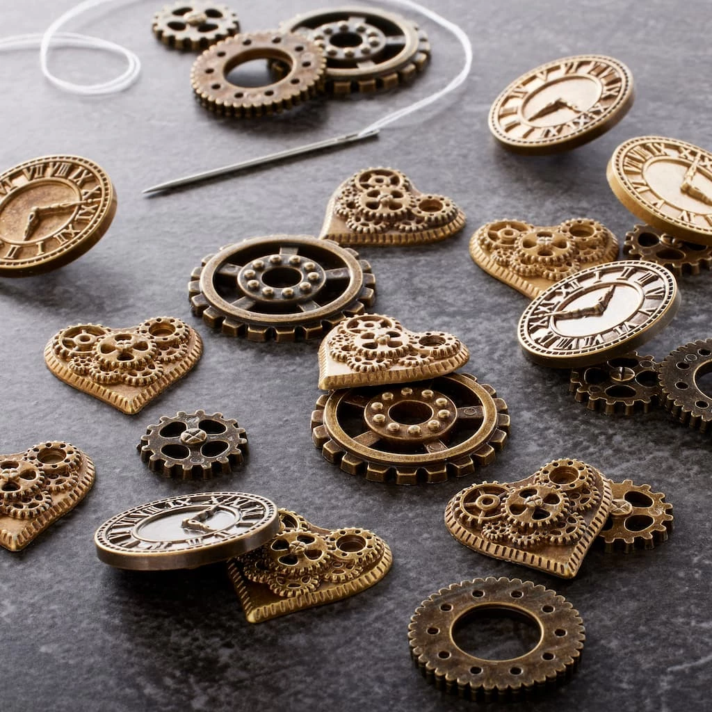 Cheapest ⌛ 12 Pack: Steampunk Buttons Set by Loops & Threads® 🤩 - Image 2